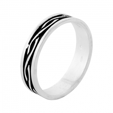 Verighete unisex - Inel tip "Verigheta "  din argint 925, Piatra: email, Culoare: negru, Sonis Silver