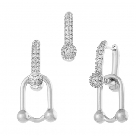 Cercei fashion - Cercei din argint 925, Piatra: cubic  zirconia, Culoare: transparenta , Sonis Silver