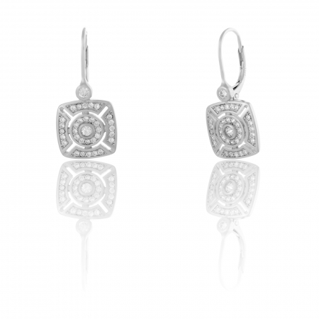 Cercei clasici - Cercei din argint 925 rodiat , Piatra: zirconia fatetata si cubic zirconia, Culoare: transparenta ,Sonis Silver
