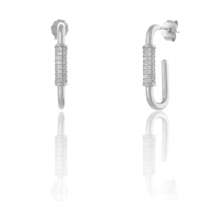 Cercei cu surub - Cercei din argint 925, Piatra: cubic zirconia, Culoare: transparenta , Sonis Silver