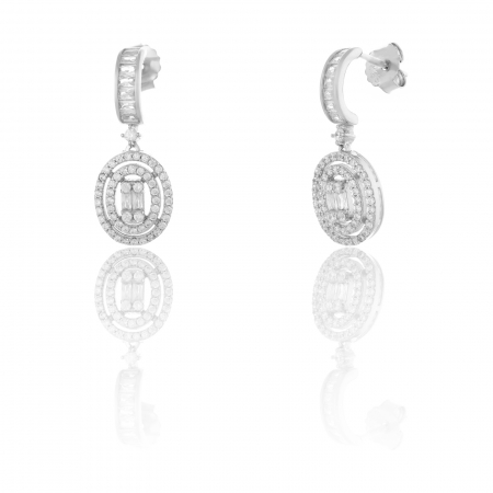 Cercei lungi - Cercei din argint 925 rodiat , Piatra: zirconia fatetata si cubic zirconia, Culoare: transparenta, Sonis Silver