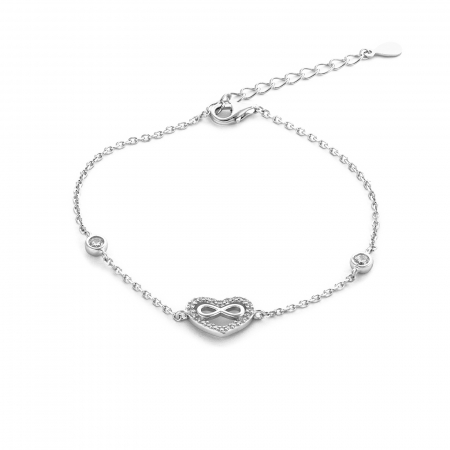 Bratari din argint cu piatra - Bratara din argint 925 rodiat , Piatra :  zirconia fatetata si cubic zirconia  , Culoare :transparenta, Sonis Silver