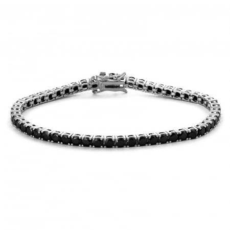 BRATARI - Bratara tip "Tennis "  din argint 925 rodiat, Piatra: onix, Culoare : negru , Sonis Silver