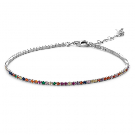 Produse - Bratara tip "Tennis "  din argint 925 rodiat , Piatra : cubic zirconia  , Culoare : multicolor , Sonis Silver