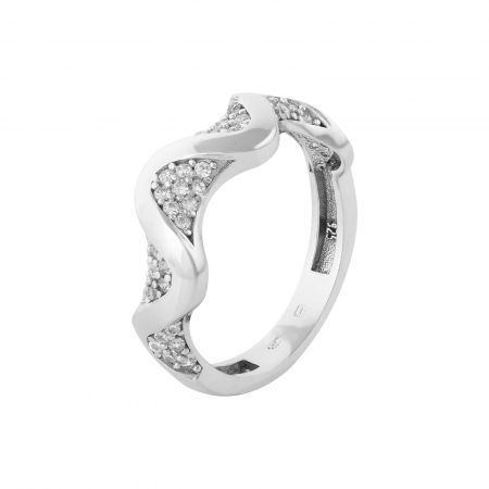 Inele de dama - Inel din argint 925 rodiat, Piatra: cubic zirconia, Culoare: transparenta, Sonis Silver
