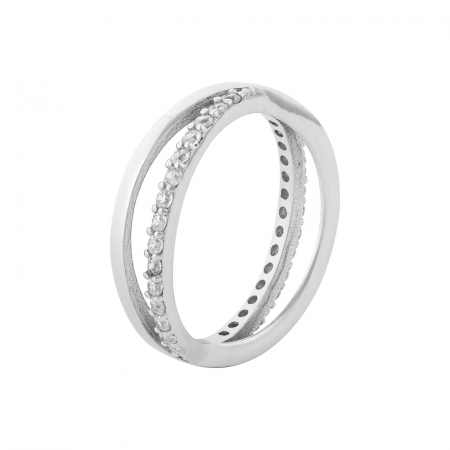 Inele de dama - Inel din argint 925 rodiat, Piatra: cubic zirconia, Culoare: transparenta, Sonis Silver