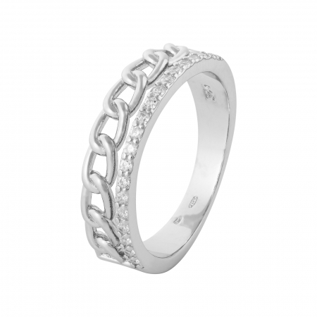 Produse - Inel din argint 925 rodiat, Piatra: cubic zirconia, Culoare: transparenta, Sonis Silver