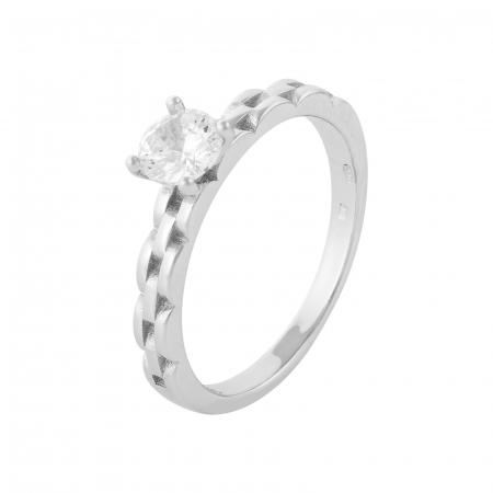 Inele de dama - Inel din argint 925 rodiat, Piatra: zirconia fatetata, Culoare: transparenta, Sonis Silver