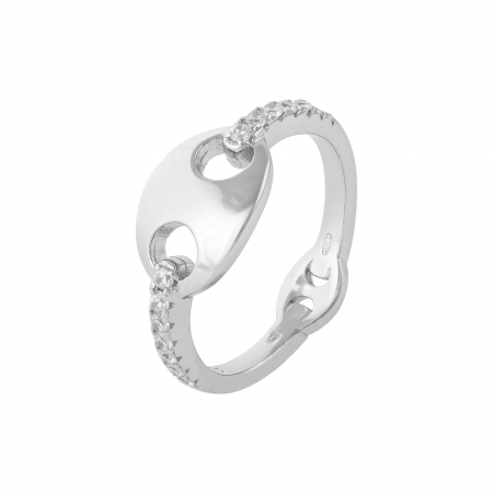 Produse - Inel din argint 925 rodiat, Piatra: cubic zirconia, Culoare: transparenta, Sonis Silver