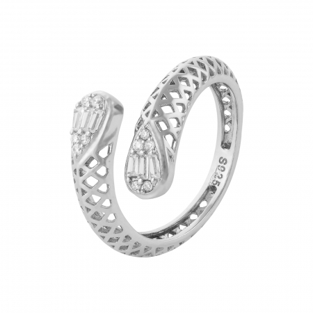 Produse - Inel  reglabil, din argint 925 rodiat, Piatra: cubic zirconia, Culoare: transparenta, Sonis Silver