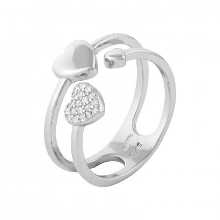 Produse - Inel din argint 925 rodiat, Piatra: cubic zirconia, Culoare: transparenta, Sonis Silver