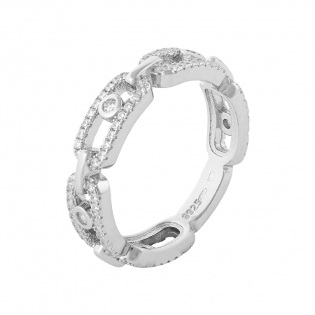 INELE - Inel din argint 925 rodiat, Piatra: zirconia fatetata si cubic zirconia, Culoare: transparenta, Sonis Silver