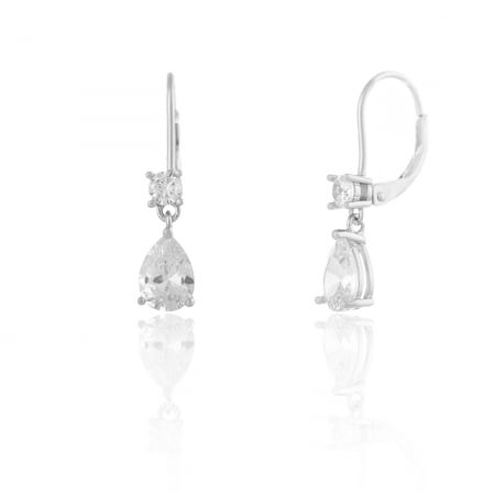 Cercei lungi - Cercei din argint 925 rodiat, Piatra: zirconia fatetata , Culoare: transparenta, Sonis Silver