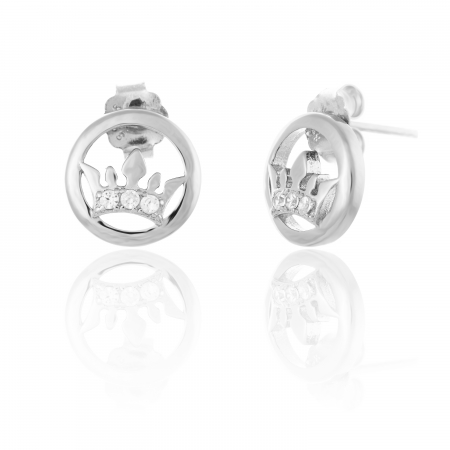 CERCEI - Cercei din argint 925 rodiat, Piatra: cubic zirconia, Culoare: transparenta, Sonis Silver