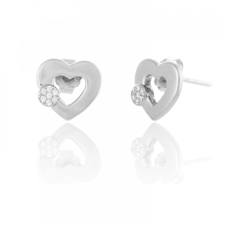 CERCEI - Cercei din argint 925 rodiat, Piatra: cubic zirconia, Culoare: transparenta, Sonis Silver