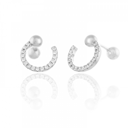 CERCEI - Cercei din argint 925 rodiat, Piatra: cubic zirconia, Culoare: transparenta, Sonis Silver