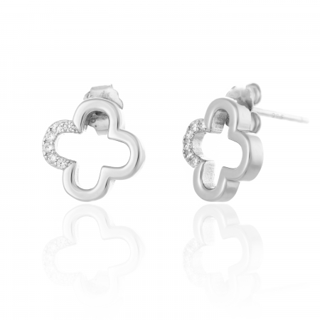 CERCEI - Cercei din argint 925 rodiat, Piatra: cubic zirconia, Culoare: transparenta, Sonis Silver