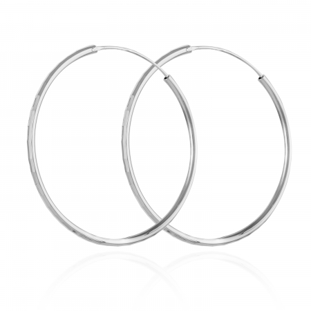 Cercei tip creole - Cercei  din argint 925 rodiat, Sonis Silver