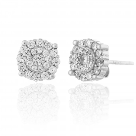 CERCEI - Cercei din argint 925  rodiat , Piatra: cubic zirconia ,Culoare: transparenta, Sonis Silver