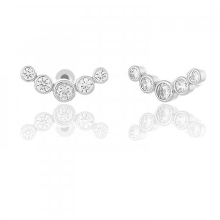 CERCEI - Cercei din argint 925 rodiat, Piatra: zirconia fatetata , Culoare: transparenta, Sonis Silver