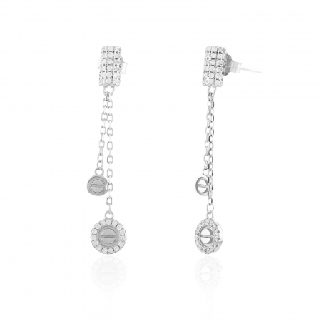 Cercei lungi - Cercei din argint 925 rodiat, Piatra: cubic zirconia   Tip inchidere: surub,Culoare: transparenta, Sonis Silver
