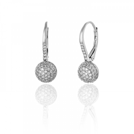 Cercei clasici - Cercei din argint 925 rodiat, Piatra: cubic zirconia, Culoare: transparenta ,