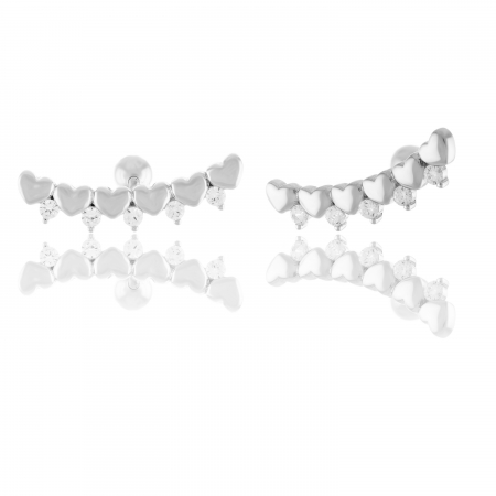 CERCEI - Cercei din argint 925 rodiat , Tip inchidere : filet , Piatra : cubic zirconia , Culoare : transparenta Sonis Silver