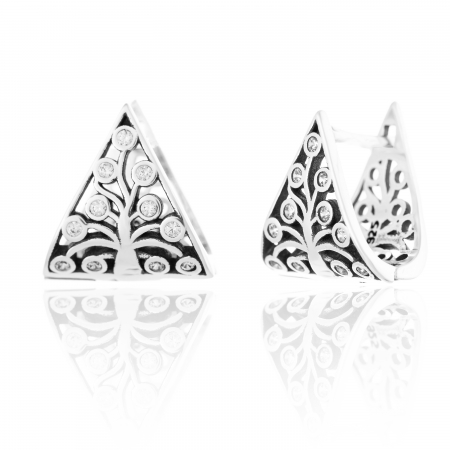 Cercei clasici - Cercei din argint 925 rodiat, Piatra: cubic zirconia, Culoare: transparenta, Sonis Silver
