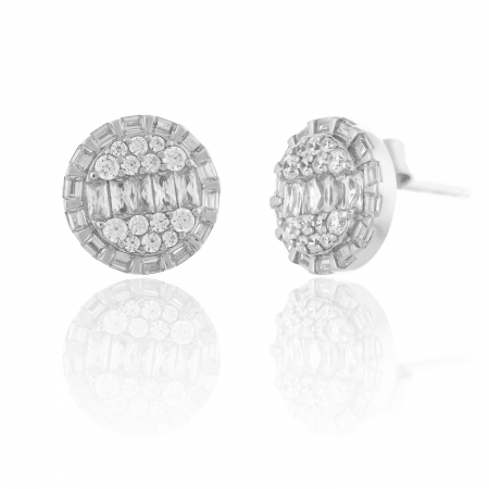 CERCEI - Cercei din argint 925 rodiat, Piatra: cubic zirconia, Culoare: transparenta, Sonis Silver