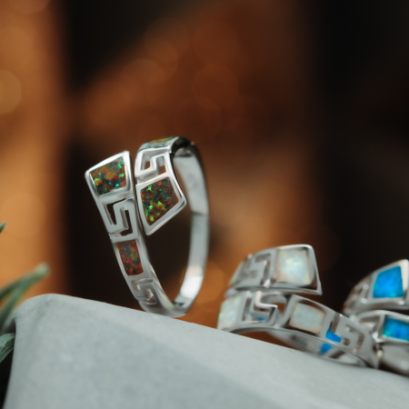 Inel din argint 925 rodiat, Piatra: opal, Culoare: alb, Sonis Silver [1]