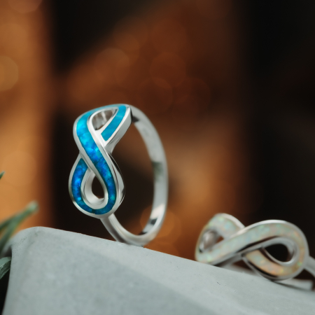 Inel din argint 925, Piatra: opal, Latime banda inelara: 2mm/ 8mm, Culoare: albastru, Cod:945I11 [1]