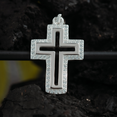 Pandantiv " tip cruce " din argint 925 rodiat, Piatra: cubic zirconia, Culoare: transparenta, Sonis Silver [1]