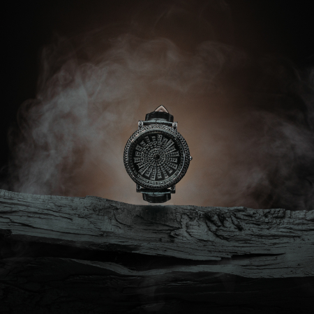 Ceas din argint 925 rodiat, Piatra: cubic zirconia, Culoare: negru,  Sonis Silver [1]