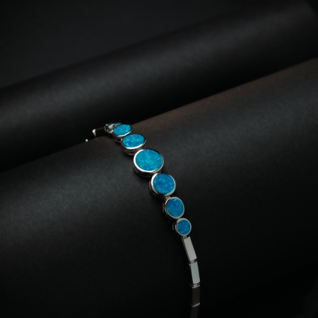 Bratara din argint 925 rodiat, Piatra: opal,  Culoare: albastru, Sonis Silver [1]