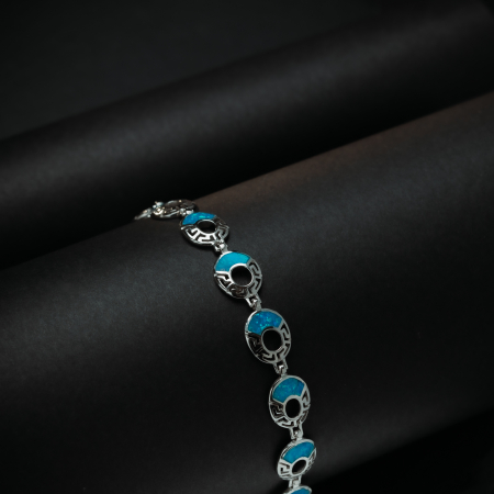 Bratara din argint 925 rodiat, Piatra: opal,  Culoare: albastru, Sonis Silver [1]