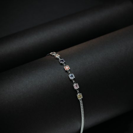 Bratara din argint 925 rodiat , Piatra: zirconia fatetata, Culoare : multicolor , Sonis Silver [1]