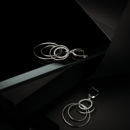 Cercei din argint 925 rodiat, Piatra: cubic zirconia, Culoare: transparenta, Sonis Silver [1]