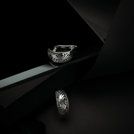 Cercei din argint 925 vintage, Piatra: marcasite, Sonis Silver [1]