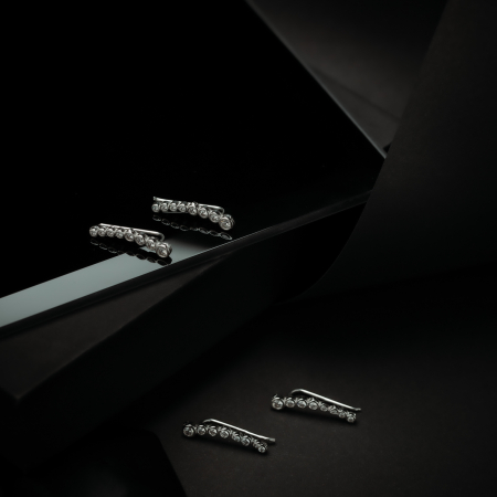Cercei din argint 925, Tip inchidere: carlig african, Piatra: zirconia fatetata, Culoare: transparent, negru, alb, Sonis Silver [1]