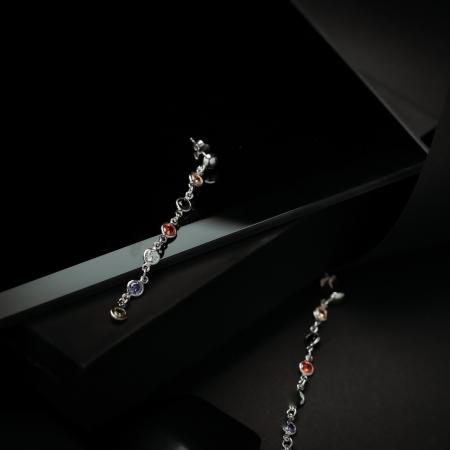 Cercei din argint 925 rodiat, Piatra: zirconia fatetata, Culoare: multicolor, Sonis Silver [1]