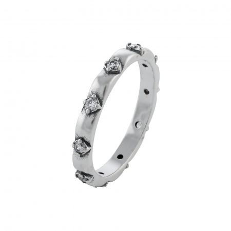 Inele de dama - Inel din argint 925 vintage, Piatra: cubic zirconia, Culoare: transparenta, Sonis Silver
