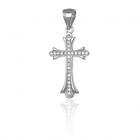 Pandantiv " tip cruce " din argint 925 rodiat, Piatra: cubic zirconia, Culoare: transparenta, Sonis Silver [0]