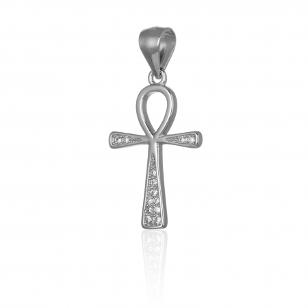 Pandantiv " tip cruce " din argint 925 rodiat, Piatra: cubic zirconia, Culoare: transparenta, Sonis Silver [0]