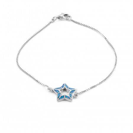 Bratara din argint 925 rodiat , Piatra: opal, Culoare : albastru ,  Sonis Silver [0]