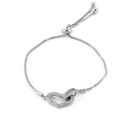 Produse - Bratara din argint 925, Piatra: opal de laborator si cubic zirconia, Culoare : alb si transparent ,Sonis Silver