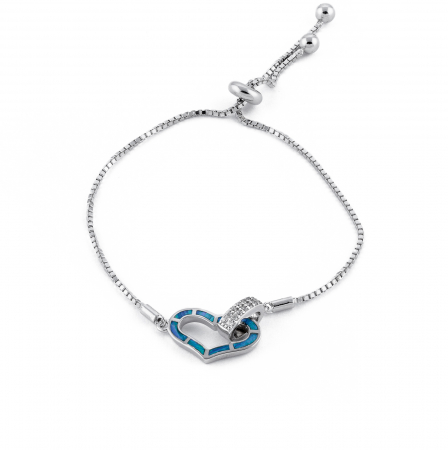 Bratara din argint 925, Piatra: opal si cubic zirconia, Culoare : albastru si transparent , Sonis Silver [0]