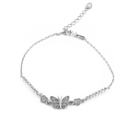 Bratari din argint cu piatra - Bratara din argint 925 rodiat, Piatra: zirconia fatetata si cubic zirconia, Sonis Silver