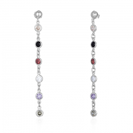 Cercei din argint 925 rodiat, Piatra: zirconia fatetata, Culoare: multicolor, Sonis Silver [0]
