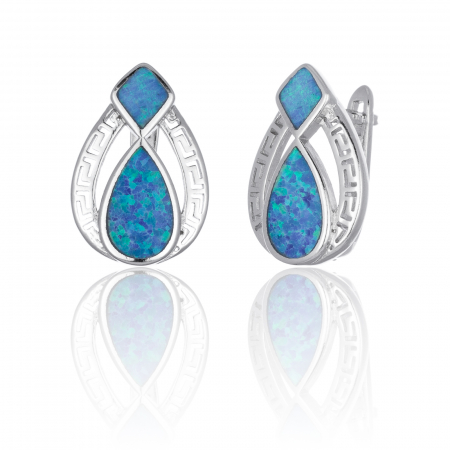 Cercei din argint 925, Tip inchidere: latch back (frantuzeasca), Piatra: opal, Culoare: albastru ,Sonis Silver [0]