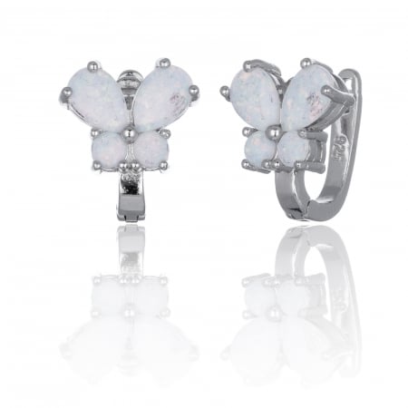 Cercei din argint 925, Tip inchidere: latch back (frantuzeasca), Piatra: opal, Culoare: alb, Sonis Silver [0]